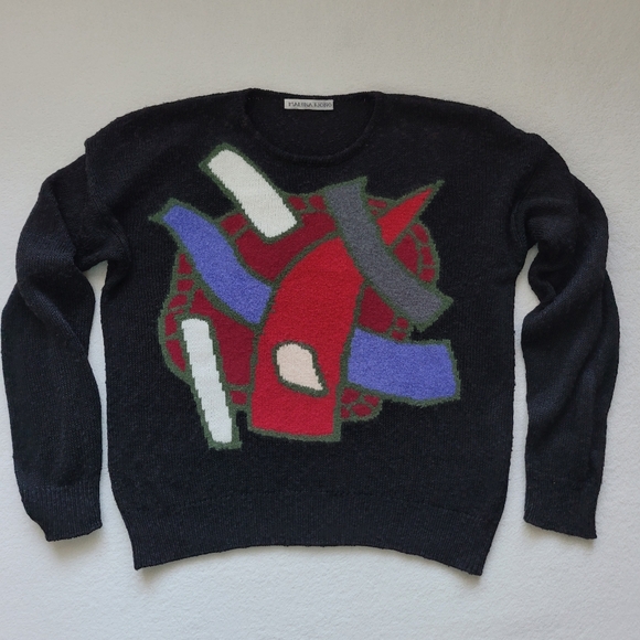 Malina Wong Vintage Angora Viscose Abstract Pullover Sweater Ladies EUC - Picture 11 of 11